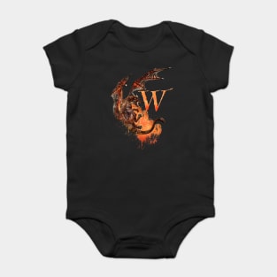 Drachen Buchstabe W Baby Bodysuit